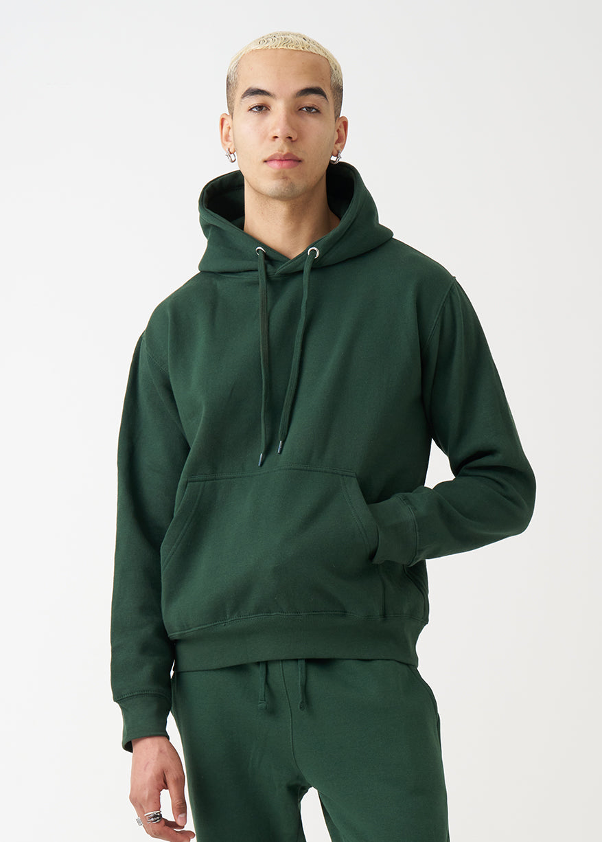 Hunter Green Heavy Blend Fleece Hooded Sweatshirt