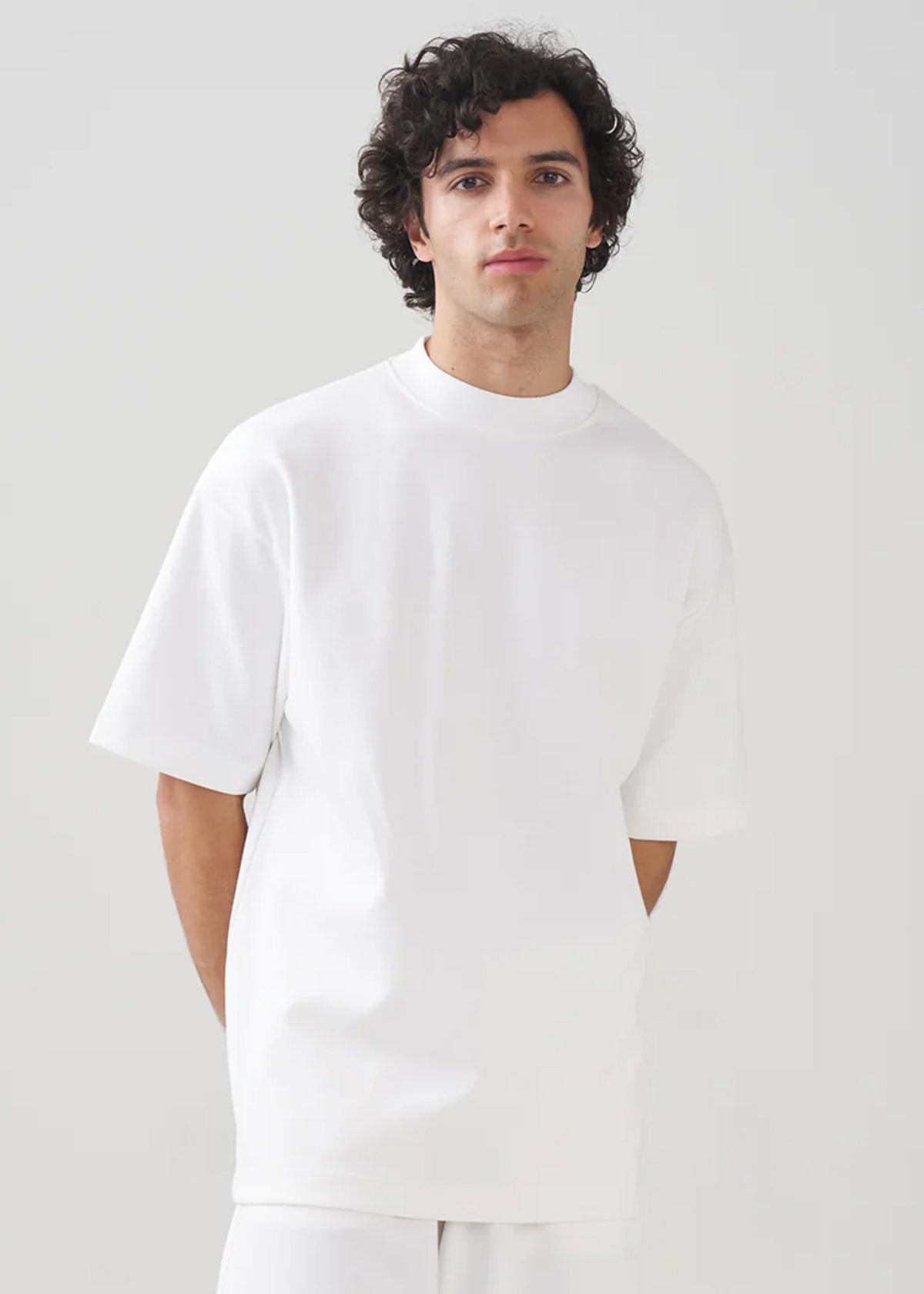 10 OZ Mock-Neck Oversized Interlock T-Shirt