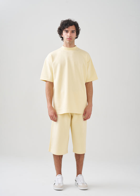 10 OZ Mock-Neck Oversized Interlock T-Shirt And Long Short Set