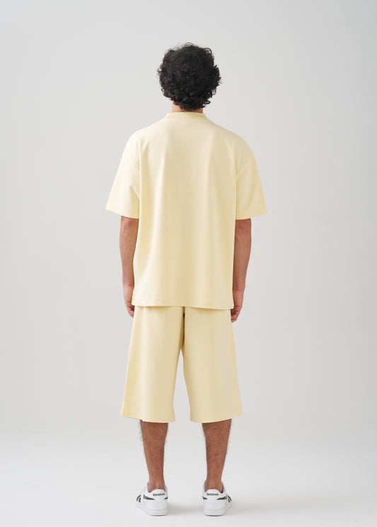 10 OZ Mock-Neck Oversized Interlock T-Shirt And Long Short Set
