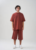 10 OZ Mock-Neck Oversized Interlock T-Shirt And Long Short Set