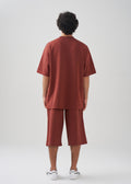 10 OZ Mock-Neck Oversized Interlock T-Shirt And Long Short Set