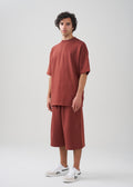 10 OZ Mock-Neck Oversized Interlock T-Shirt And Long Short Set