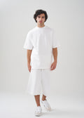 10 OZ Mock-Neck Oversized Interlock T-Shirt And Long Short Set