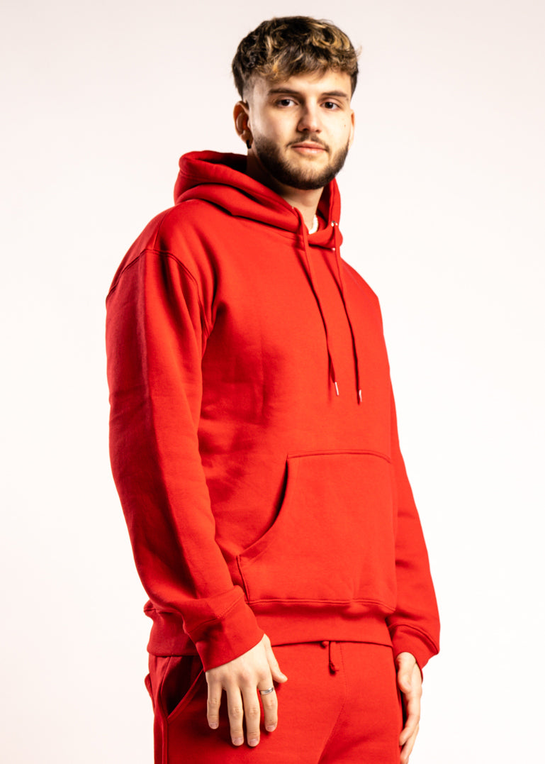 Red Heavy Blend Fleece Hooded Sweatshirt