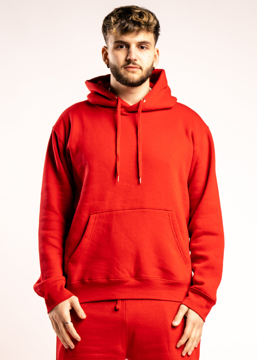 Red Heavy Blend Fleece Hooded Sweatshirt