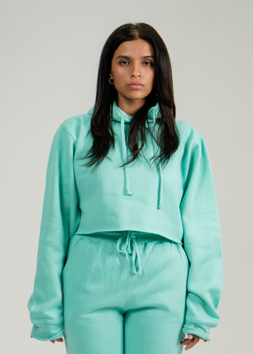 Mint Hooded Crop Top