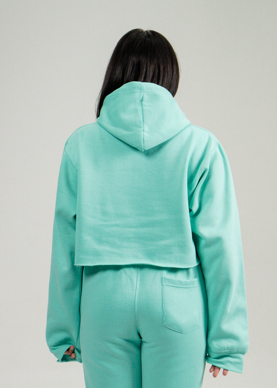 Mint Hooded Crop Top