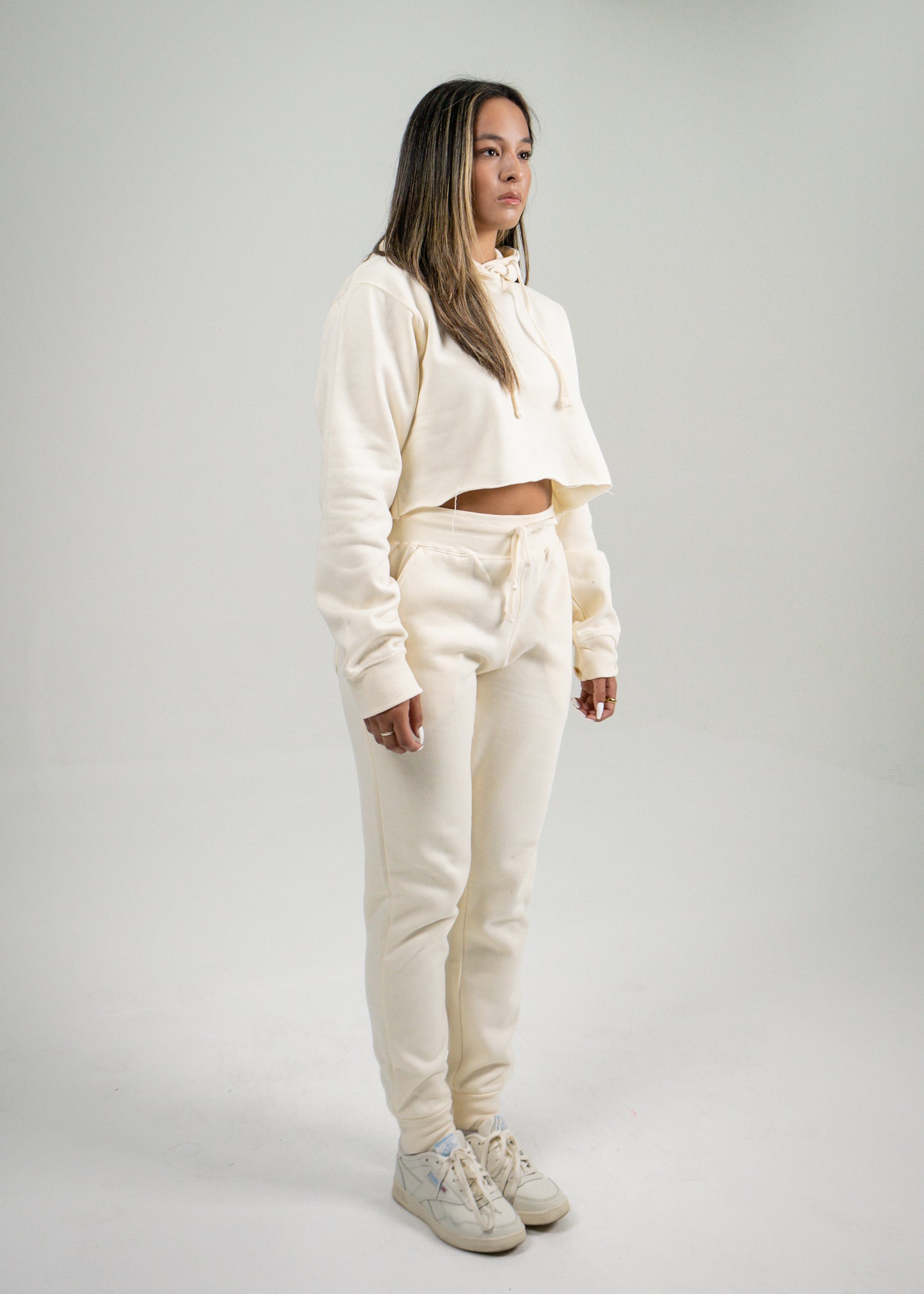 Off-White Crop Top SweatSuit