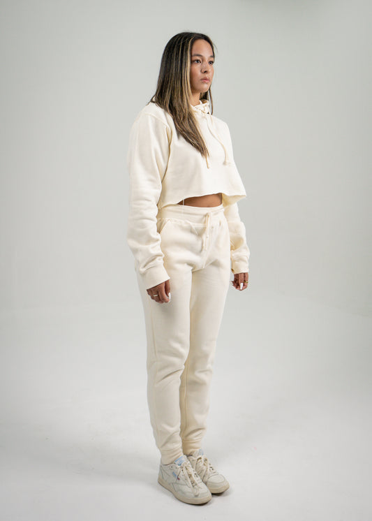 Off-White Crop Top SweatSuit