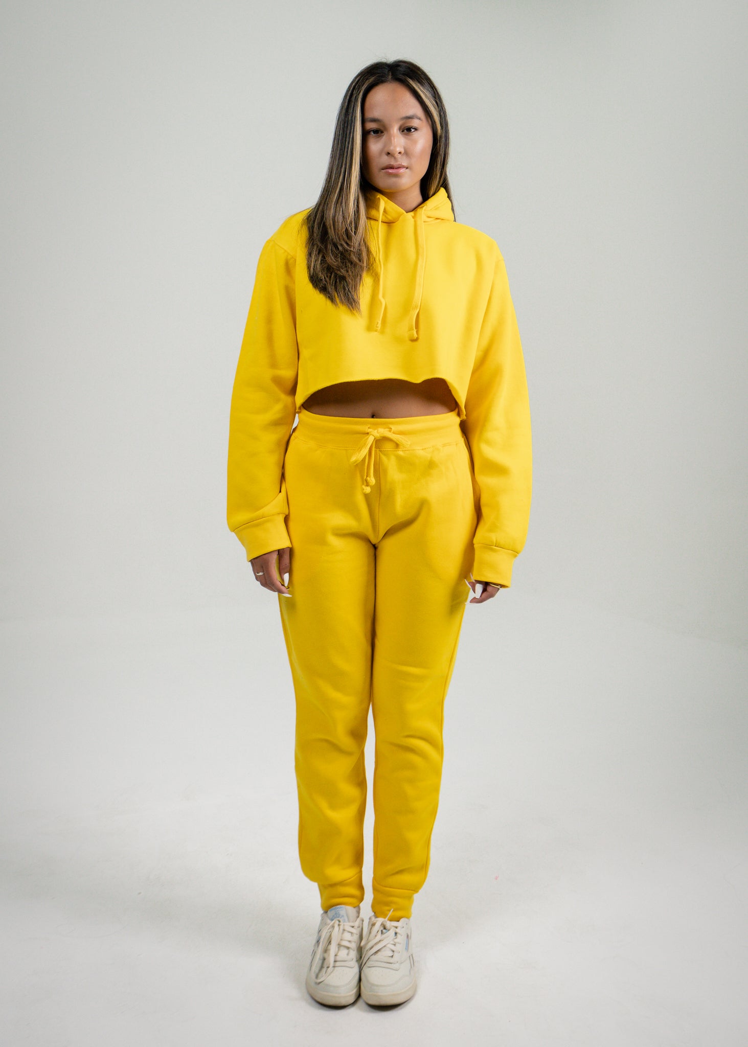 Yellow Crop Top SweatSuit – Blank Knights