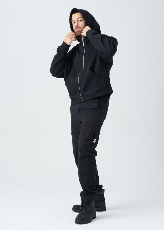 14 OZ Oversized Boxy Cropped Heavyweight Full-Zip Sweatshirt