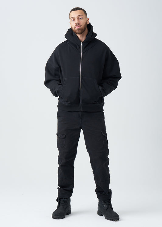 14 OZ Oversized Boxy Cropped Heavyweight Full-Zip Sweatshirt