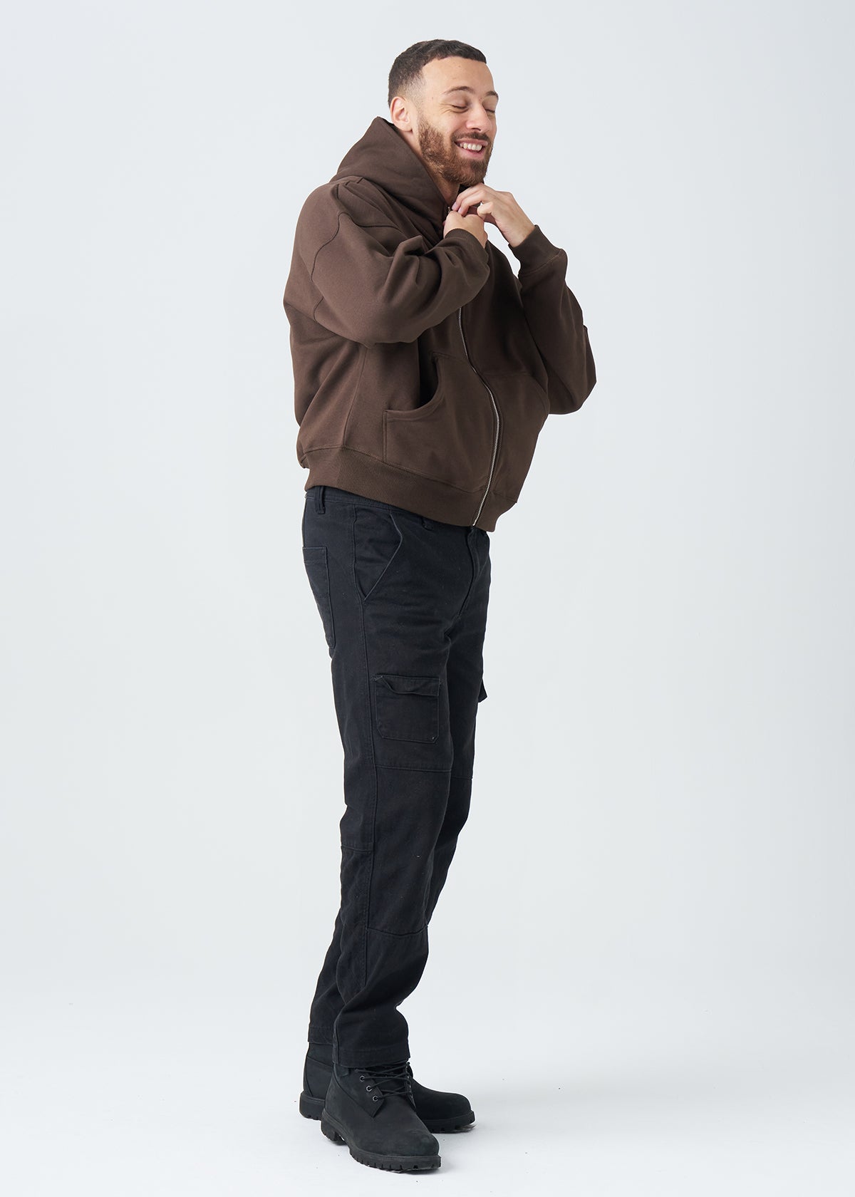 14 OZ Oversized Boxy Cropped Heavyweight Full-Zip Sweatshirt