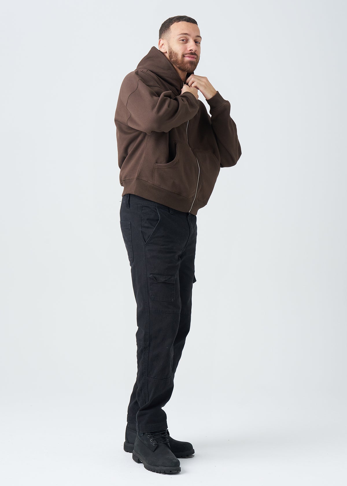 14 OZ Oversized Boxy Cropped Heavyweight Full-Zip Sweatshirt