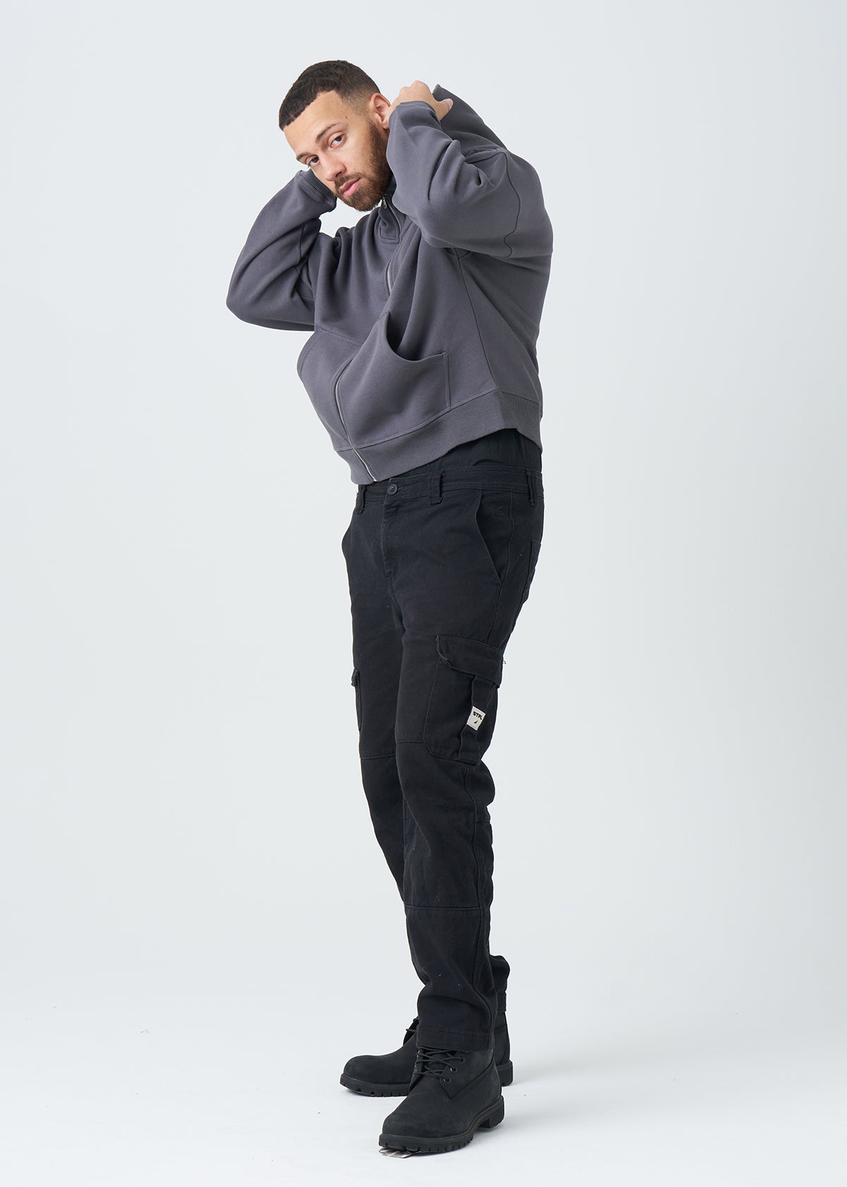 14 OZ Oversized Boxy Cropped Heavyweight Full-Zip Sweatshirt