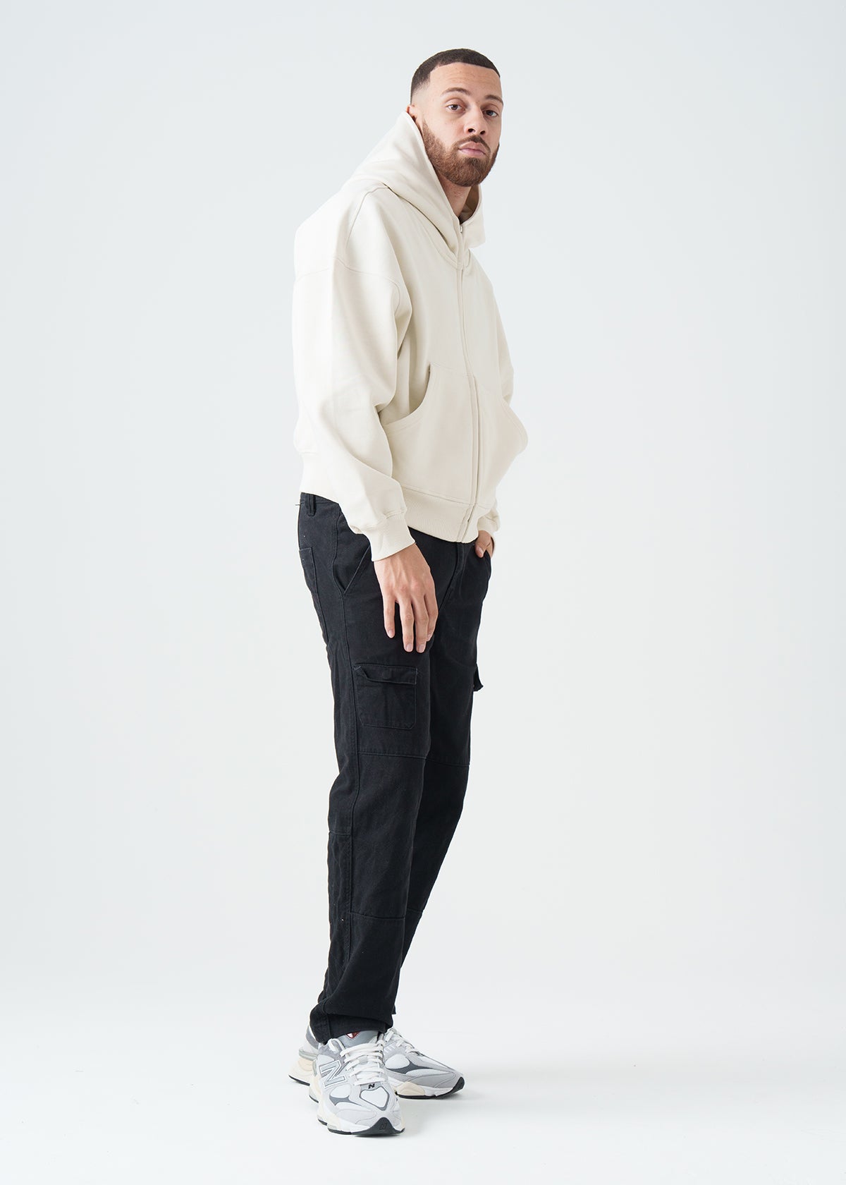 14 OZ Oversized Boxy Cropped Heavyweight Full-Zip Sweatshirt