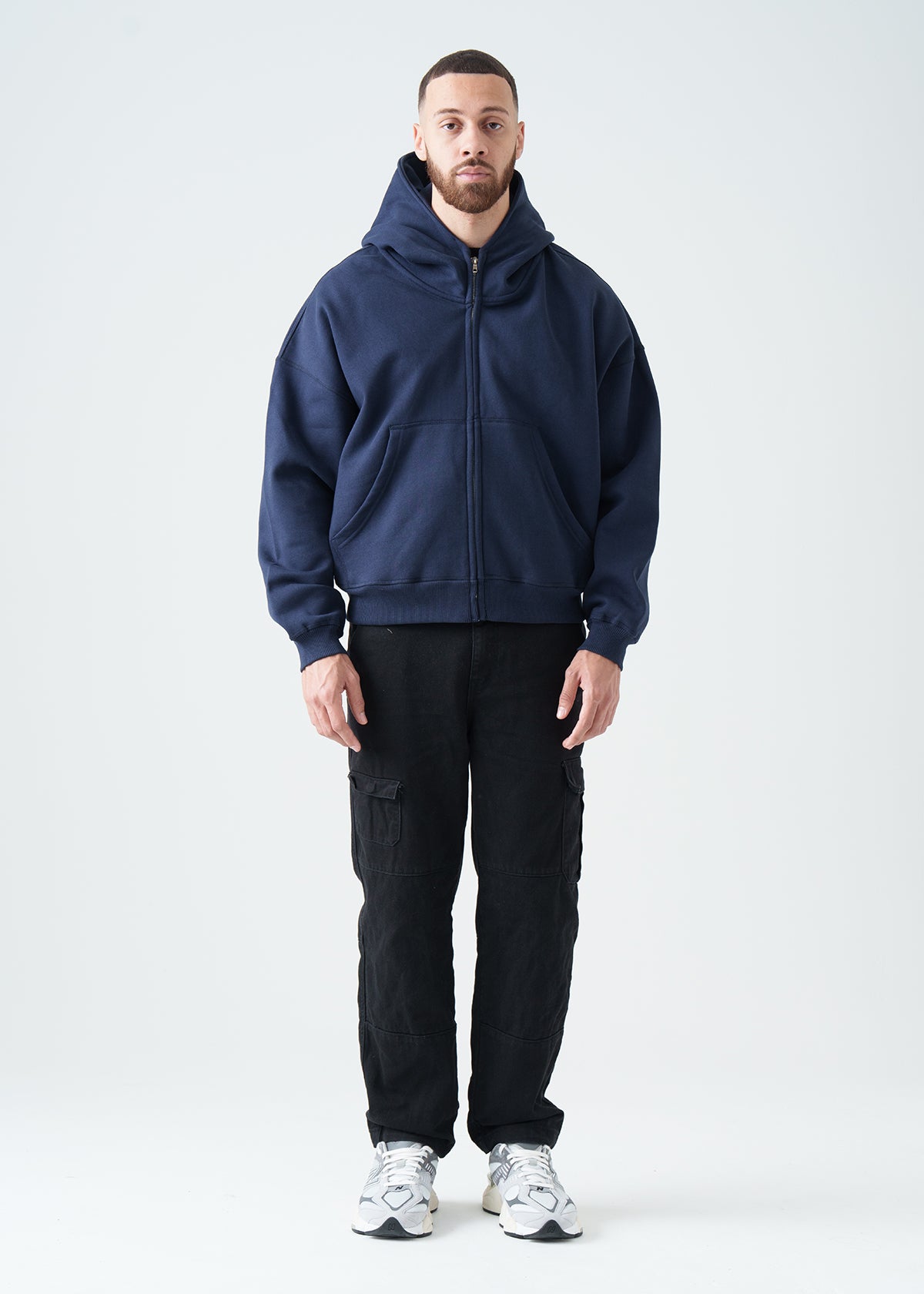 14 OZ Oversized Boxy Cropped Heavyweight Full-Zip Sweatshirt