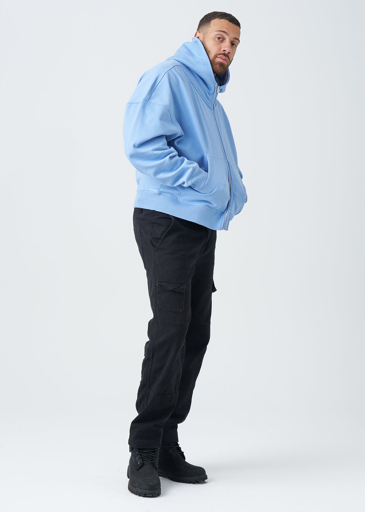 14 OZ Oversized Boxy Cropped Heavyweight Full-Zip Sweatshirt