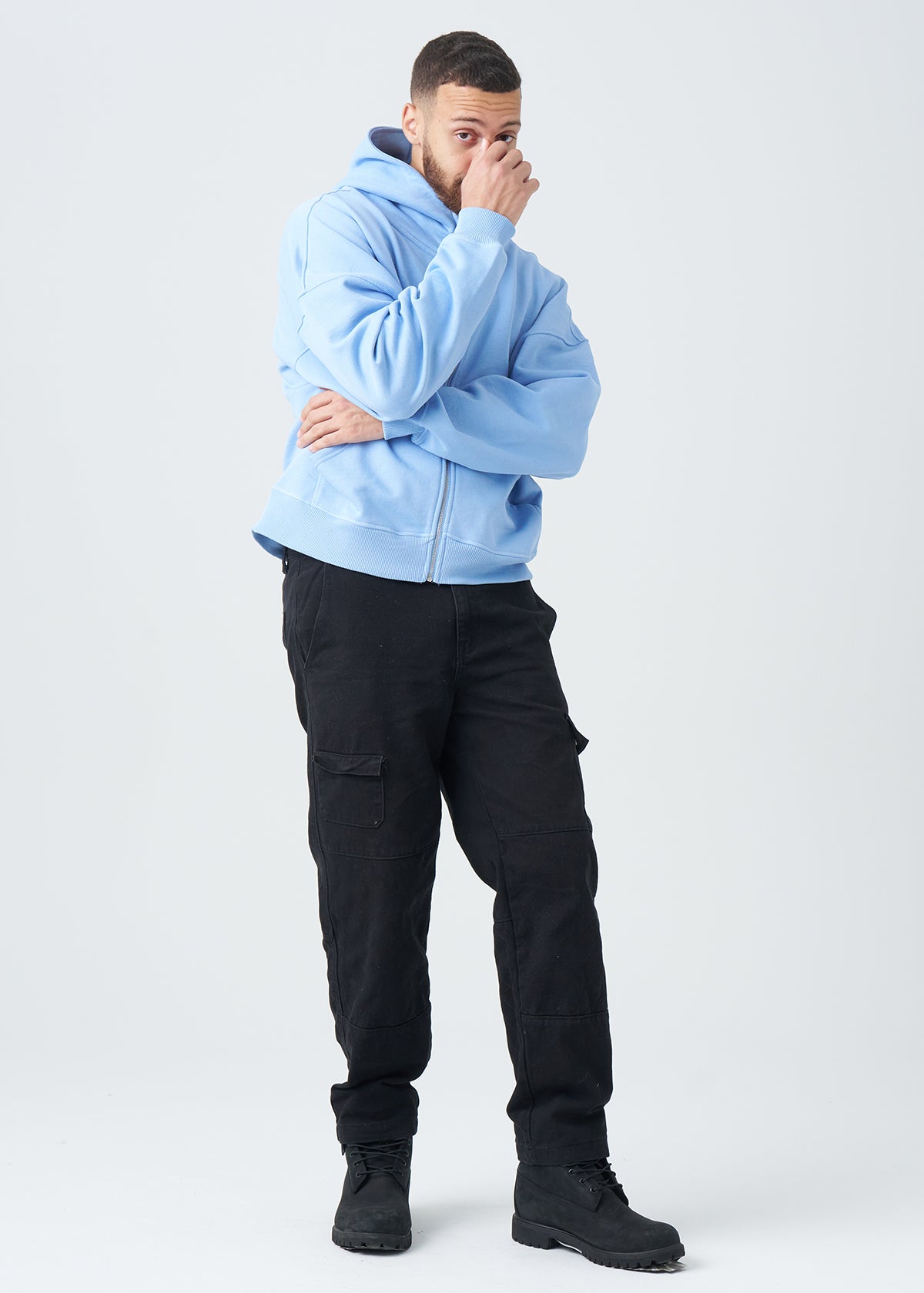 14 OZ Oversized Boxy Cropped Heavyweight Full-Zip Sweatshirt