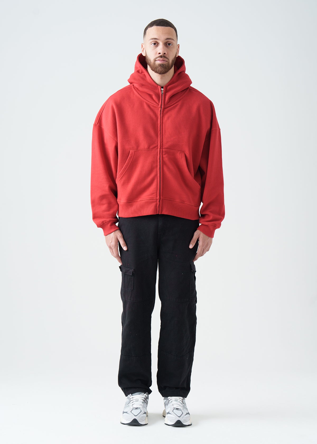 14 OZ Oversized Boxy Cropped Heavyweight Full-Zip Sweatshirt