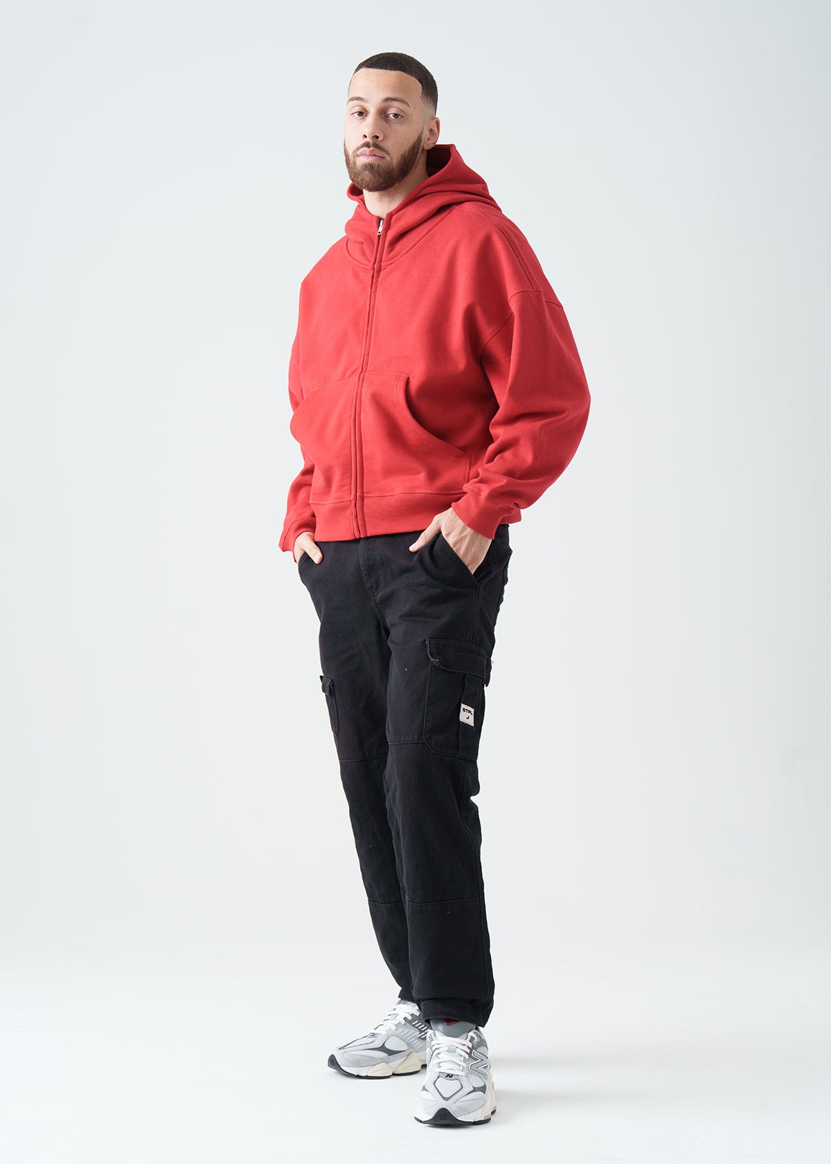 14 OZ Oversized Boxy Cropped Heavyweight Full-Zip Sweatshirt
