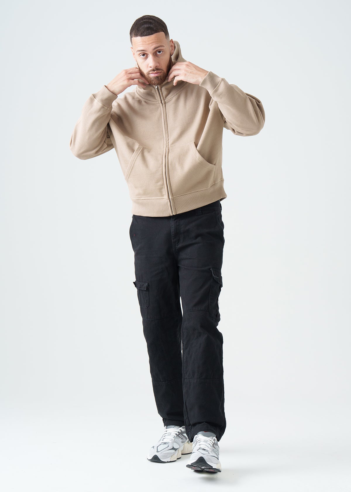 14 OZ Oversized Boxy Cropped Heavyweight Full-Zip Sweatshirt