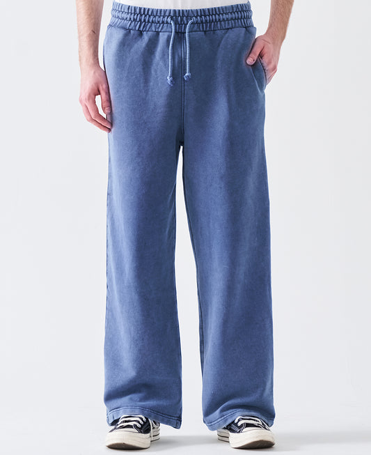 14 OZ French Terry Acid Wash Straight Leg Open Bottom Sweatpants