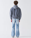 12 OZ Acid Wash Oversized Drop Shoulder Double-Zip Sweatshirt