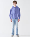 12 OZ Acid Wash Oversized Drop Shoulder Double-Zip Sweatshirt