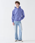 12 OZ Acid Wash Oversized Drop Shoulder Double-Zip Sweatshirt