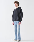 12 OZ Acid Wash Oversized Drop Shoulder Double-Zip Sweatshirt