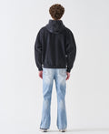 12 OZ Acid Wash Oversized Drop Shoulder Double-Zip Sweatshirt