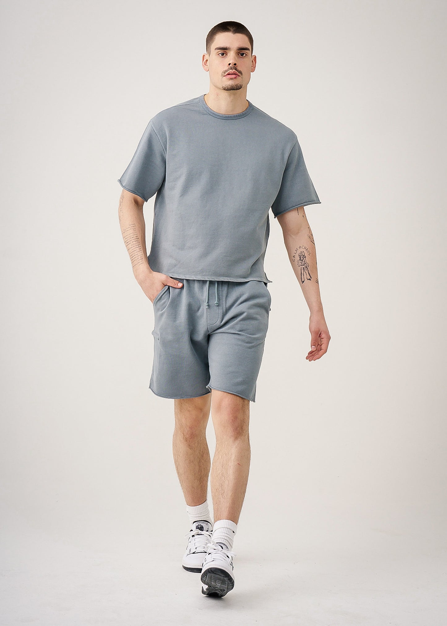 11 OZ French Terry Garment Dye Raw Edge Short Set