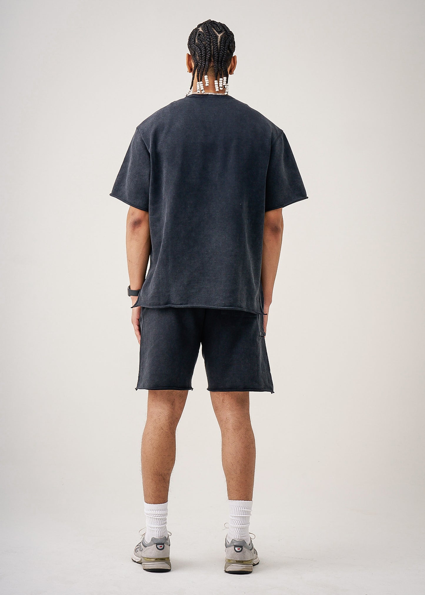 11 OZ French Terry Garment Dye Raw Edge Short Set