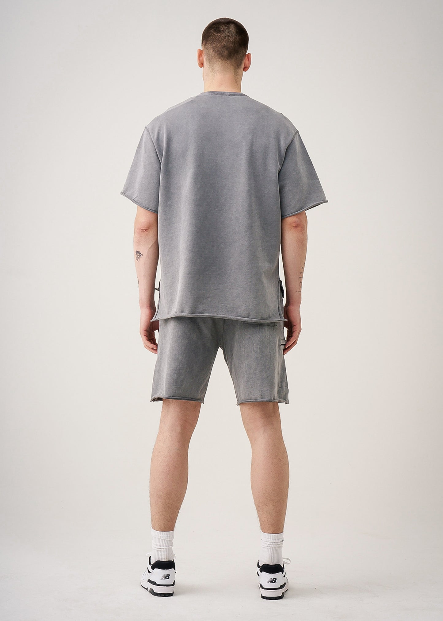 11 OZ French Terry Garment Dye Raw Edge Short Set