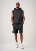 14 OZ Sleeveless Garment Dye Interlock Hooded Short Set