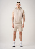 14 OZ Sleeveless Garment Dye Interlock Hooded Short Set