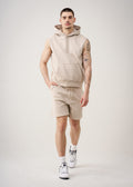 14 OZ Sleeveless Garment Dye Interlock Hooded Short Set