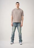 10 OZ Oversized Garment Dye French Terry Distressed T-Shirt