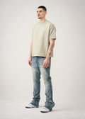 10 OZ Oversized Garment Dye French Terry Distressed T-Shirt