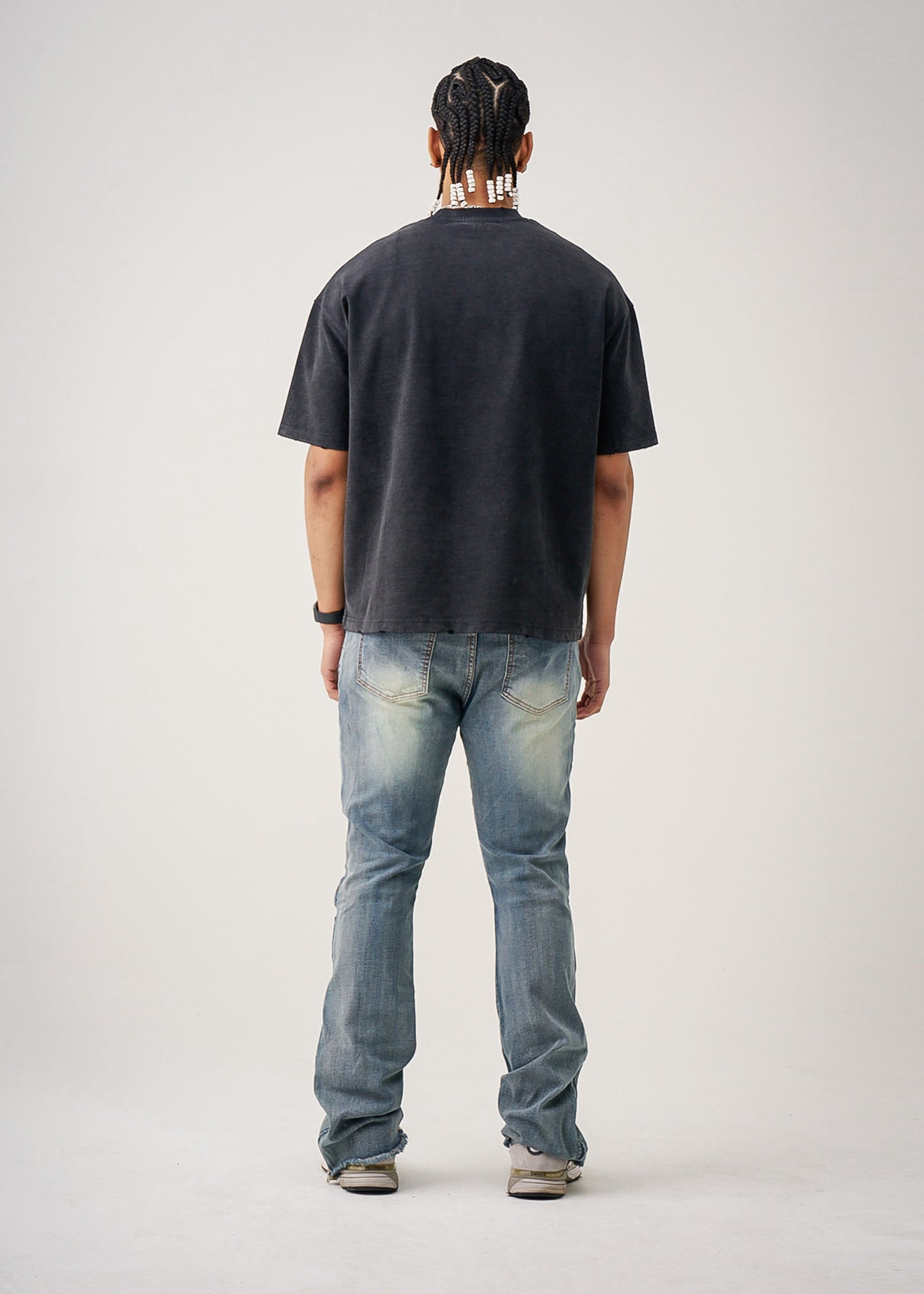 10 OZ Oversized Garment Dye French Terry Distressed T-Shirt