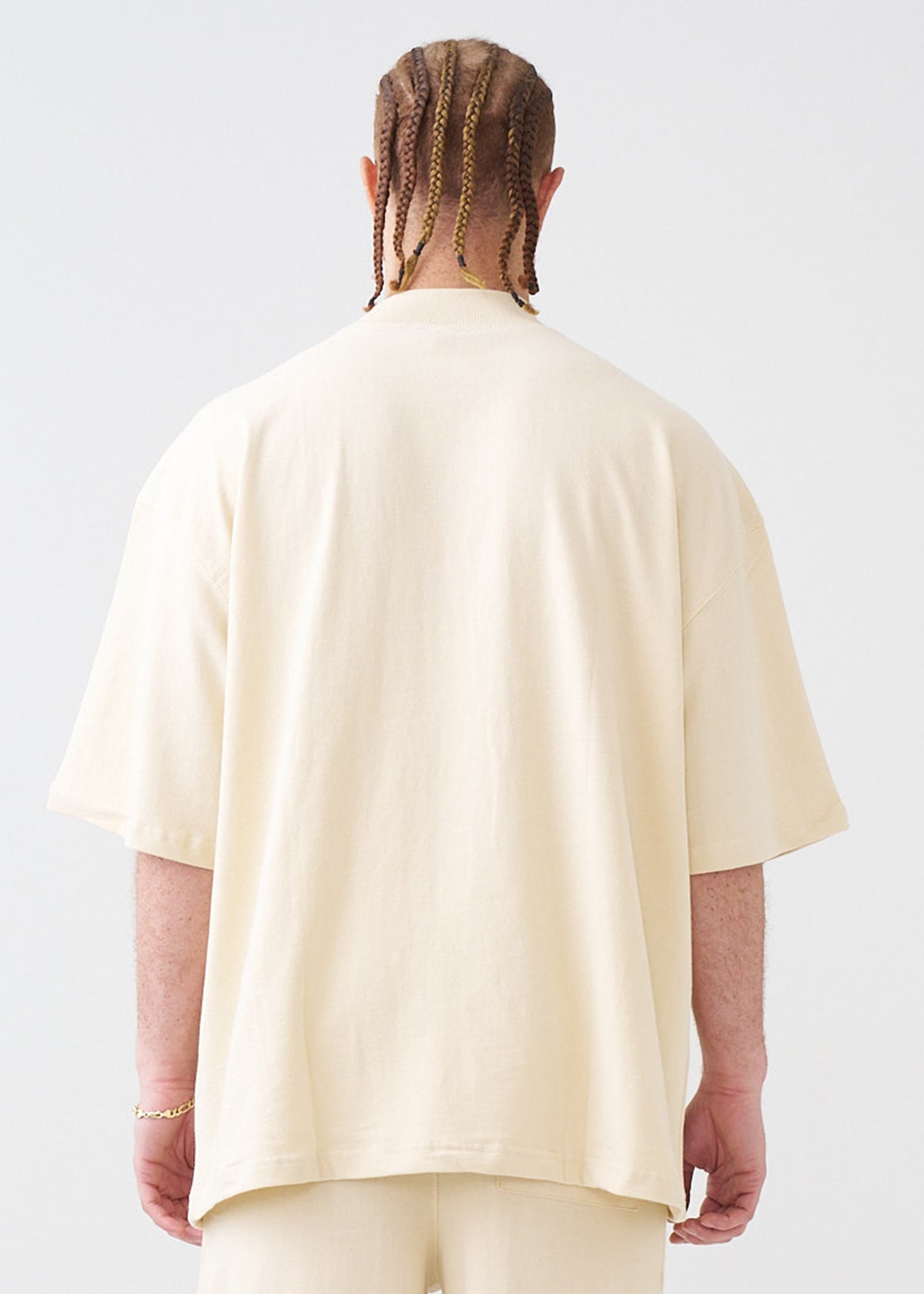 7.5 OZ Mock Neck Peached French Terry Oversized Boxy T-Shirt