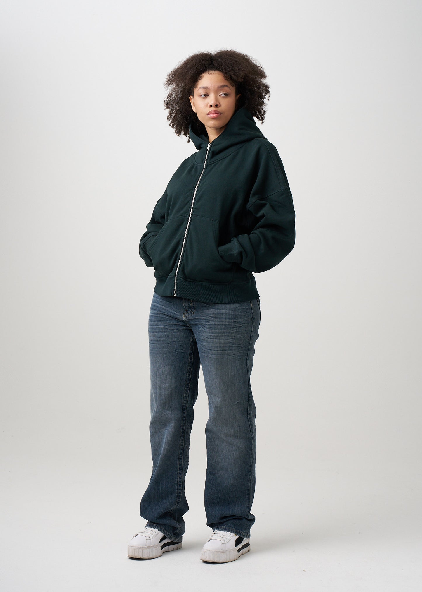 14 OZ Women's Heavyweight Full-Zip Hooded Sweatshirt