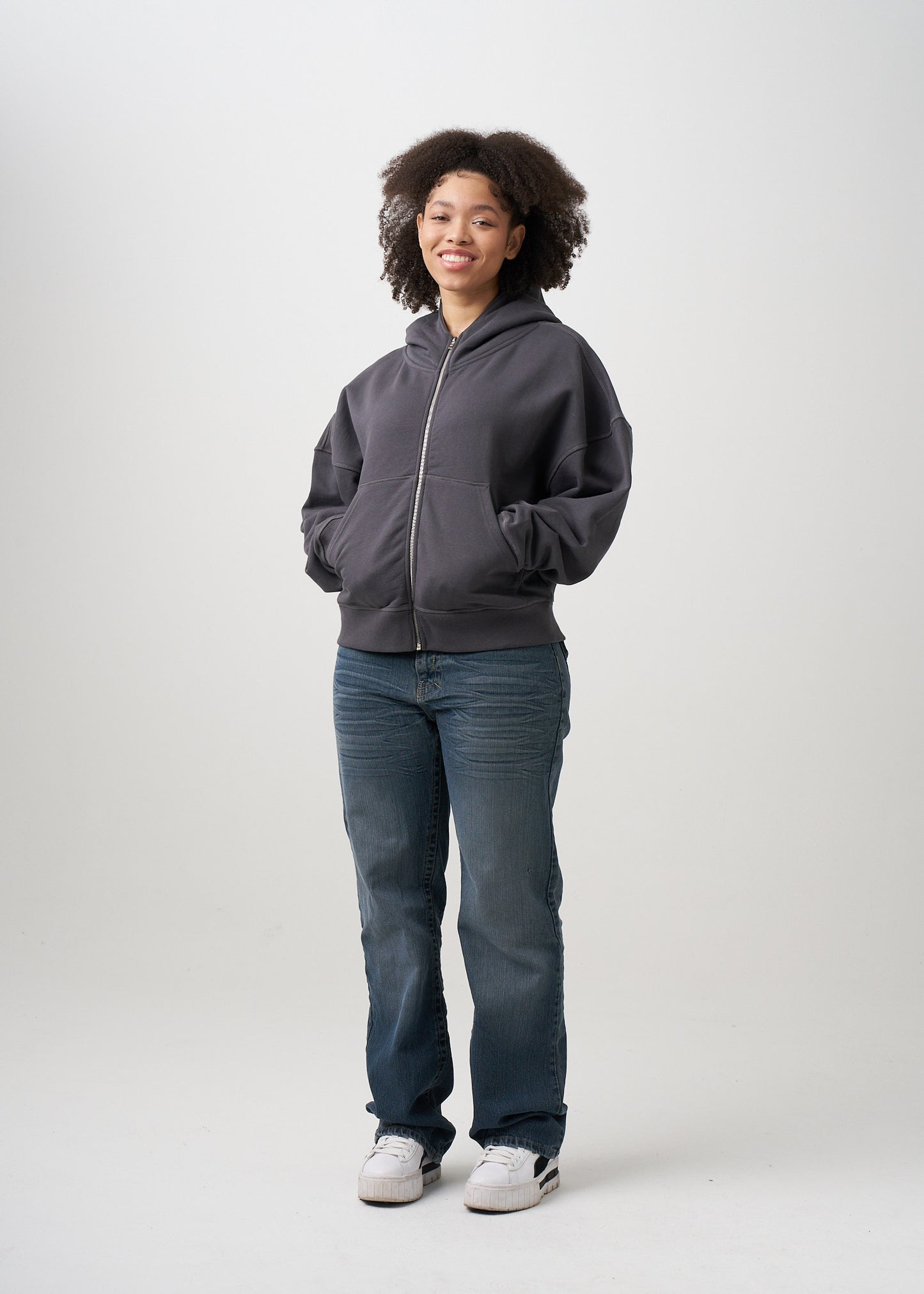 14 OZ Women's Heavyweight Full-Zip Hooded Sweatshirt