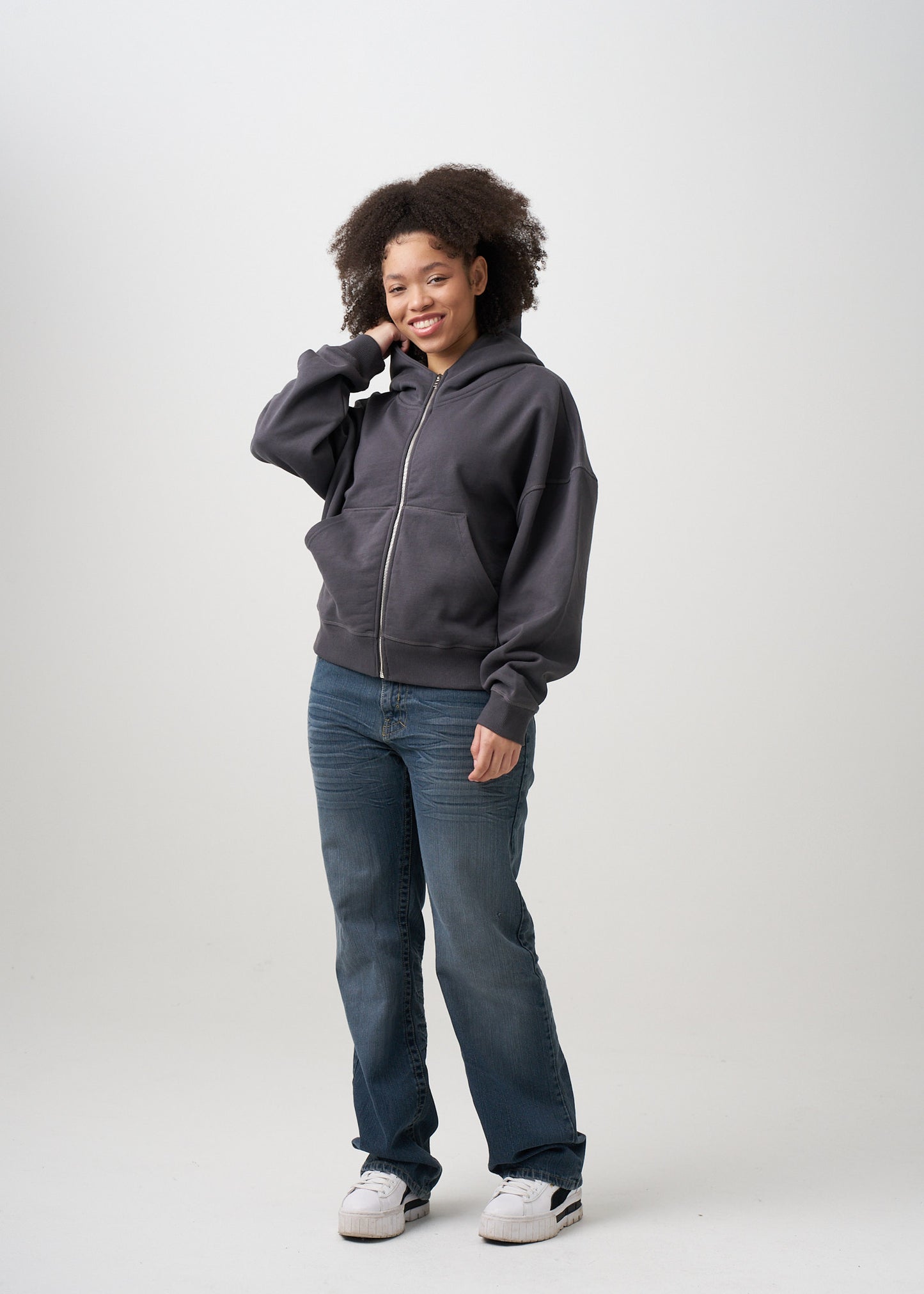 14 OZ Women's Heavyweight Full-Zip Hooded Sweatshirt