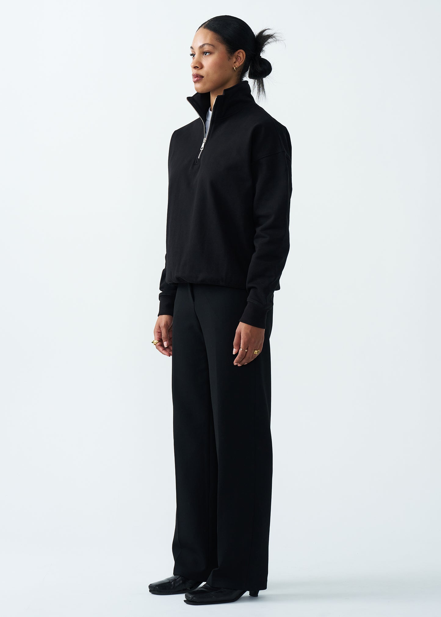 14 OZ Women's Oversized Heavyweight Fleece Quarter-Zip