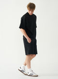Acid Wash Oversized Drop Shoulder Garment Dyed Short Set