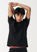 Black Combed Cotton T-Shirt