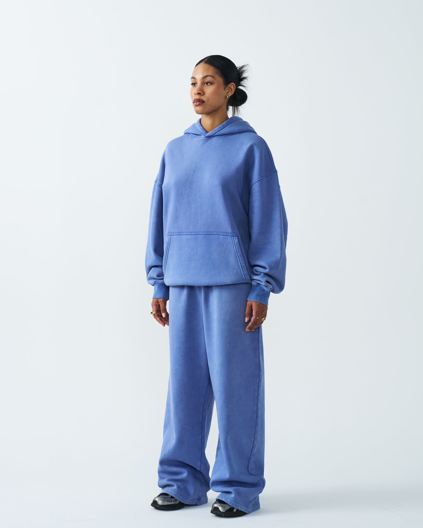 11 OZ Women's Oversized Acid Wash Garment Dyed Sweatsuit